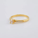 Solitaire Ring Four Prongs 2.1 g / T6 1/2 Yellow Gold 18K