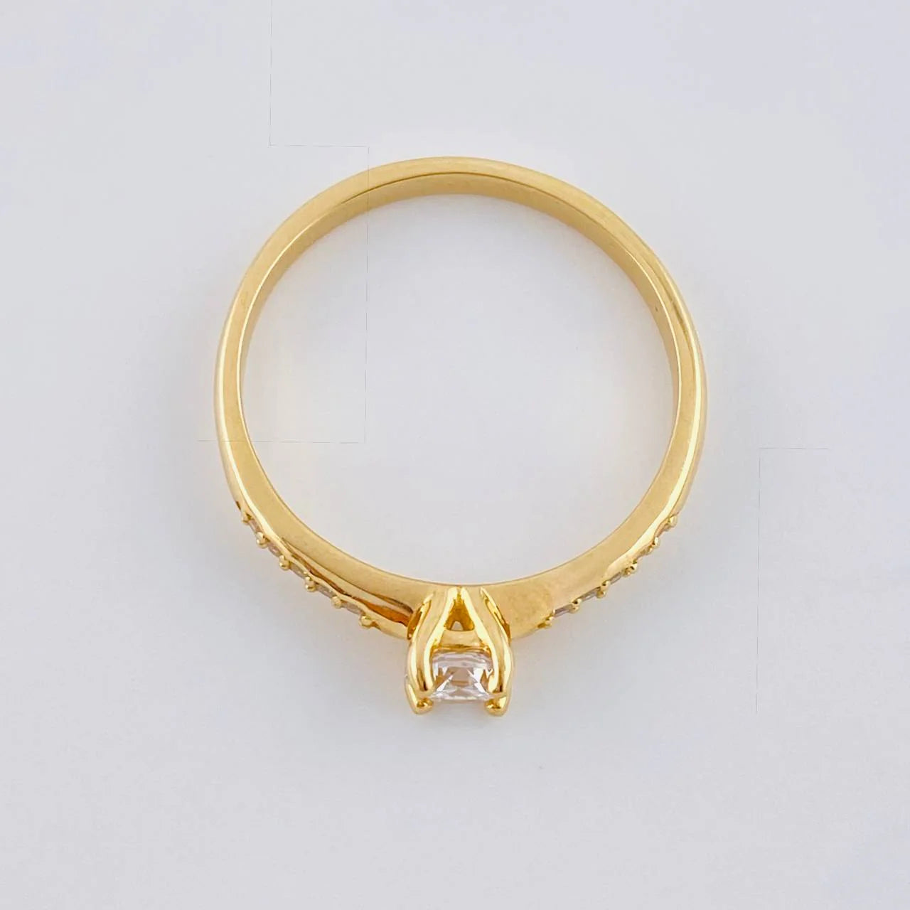 Solitaire Ring Four Prongs 2.1 g / T6 1/2 Yellow Gold 18K