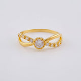 Intertwined Solitaire Ring 2.35 g / T7 1/4 Yellow Gold 18K