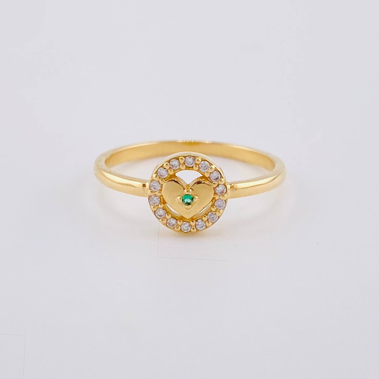 Ring with Central Heart Band 1.9 g / T6 18K Yellow Gold