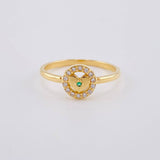 Ring with Central Heart Band 1.9 g / T6 18K Yellow Gold