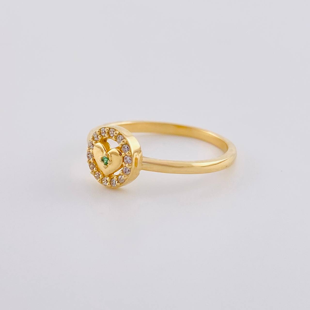 Ring with Central Heart Band 1.9 g / T6 18K Yellow Gold