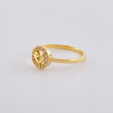 Ring with Central Heart Band 1.9 g / T6 18K Yellow Gold