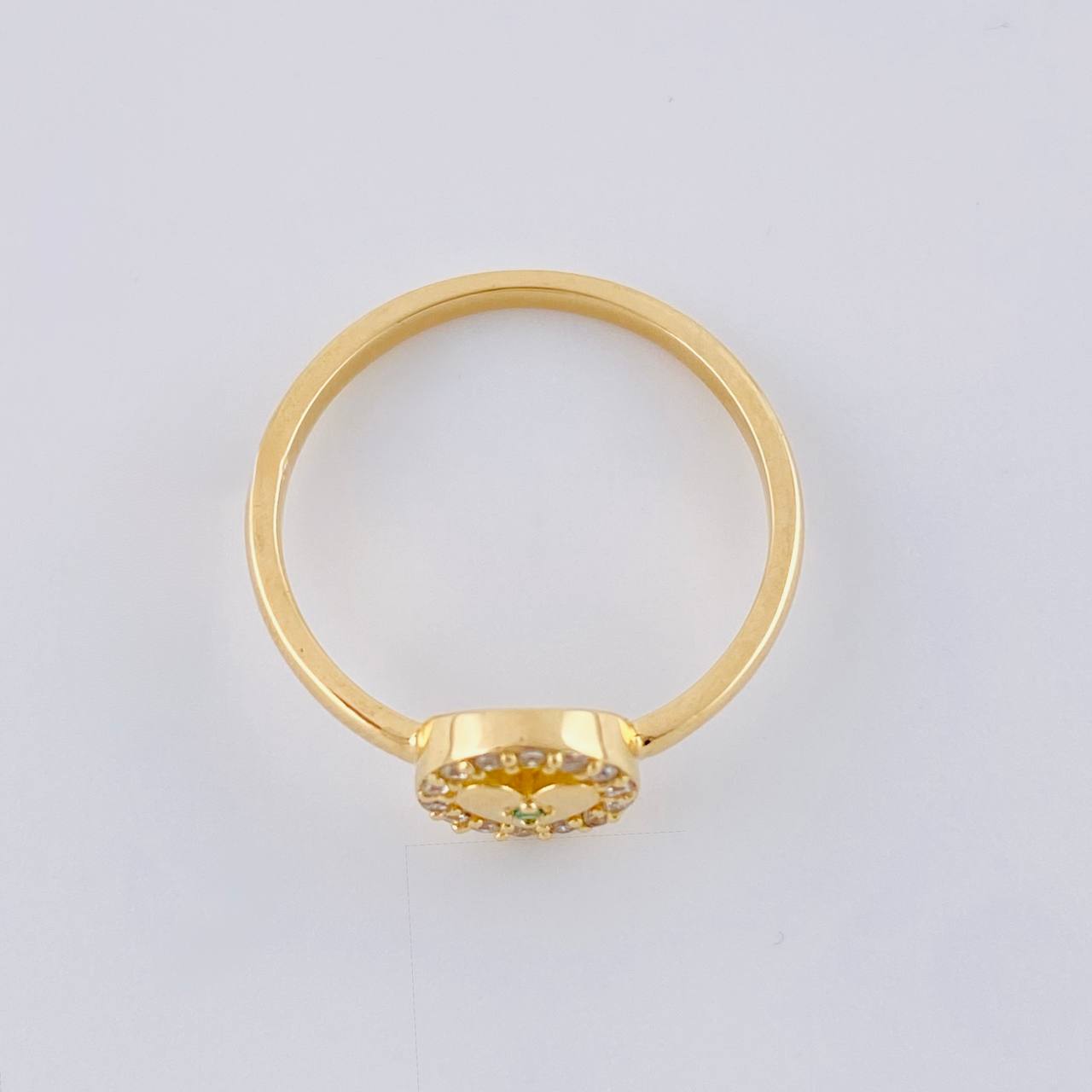 Ring with Central Heart Band 1.9 g / T6 18K Yellow Gold