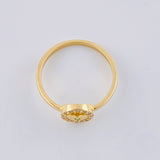 Ring with Central Heart Band 1.9 g / T6 18K Yellow Gold