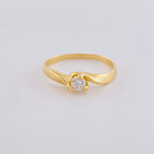 Solitaire Ring Inverted Line 1.7 g / T6 1/2 Yellow Gold 18K