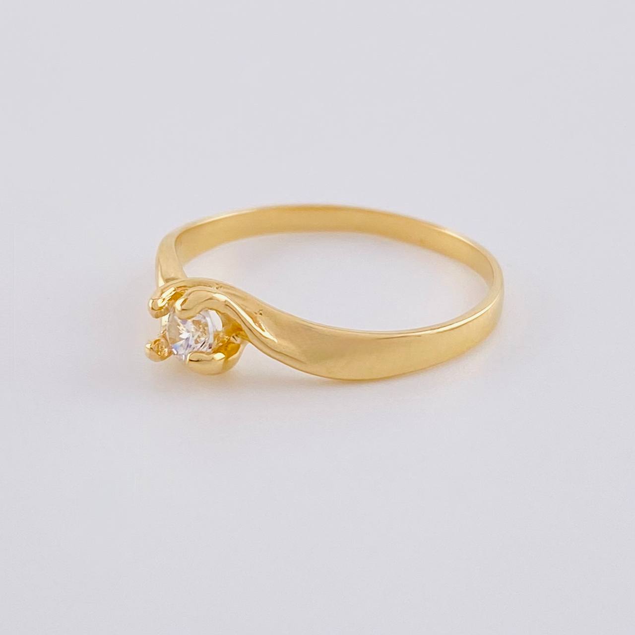 Solitaire Ring Inverted Line 1.7 g / T6 1/2 Yellow Gold 18K