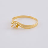 Solitaire Ring Inverted Line 1.7 g / T6 1/2 Yellow Gold 18K