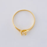Solitaire Ring Inverted Line 1.7 g / T6 1/2 Yellow Gold 18K