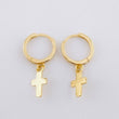 Hoop Earrings Cross 1.6 g / 1 1/4 in 18K Yellow Gold