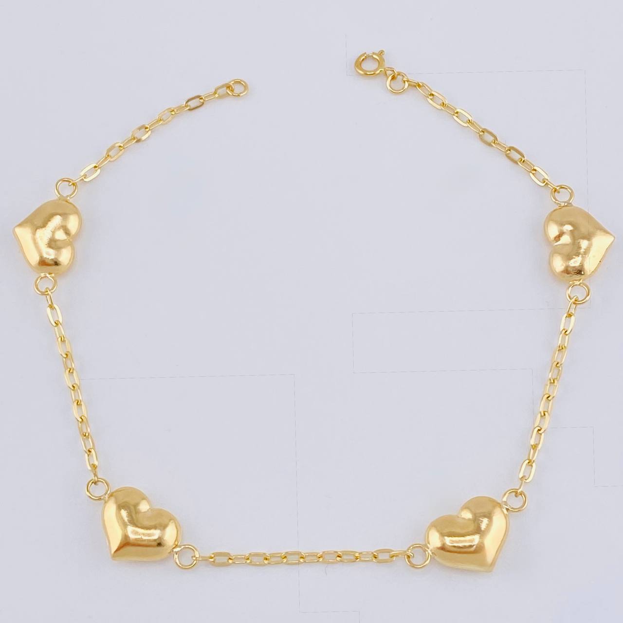 Paperclip Bracelet Heart 2.75 g / 7 1/2 in / 1.7 mm Yellow Gold 18K