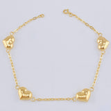 Paperclip Bracelet Heart 2.75 g / 7 1/2 in / 1.7 mm Yellow Gold 18K