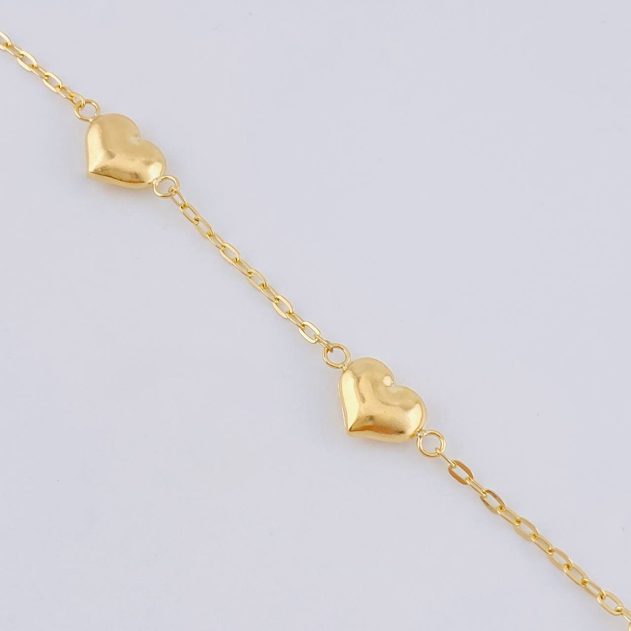 Paperclip Bracelet Heart 2.75 g / 7 1/2 in / 1.7 mm Yellow Gold 18K
