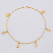 Yellow Gold 18K Anklet Box Pendants 2.9 g / 9 in / 1.7 mm