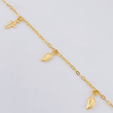 Yellow Gold 18K Anklet Box Pendants 2.9 g / 9 in / 1.7 mm
