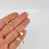 Anklet Box Pendants Hanging 3 g / 9 1/4 in / 1.2 mm Yellow Gold 18K