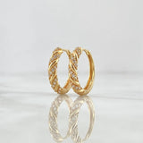 Candongas Baston 3.4gr / 1.7cm / Circones Blancos  Oro Amarillo 18K ©