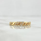 Braided Basteada Ring 2.6gr / Size 7 1/4 / White Zircons 18K Yellow Gold *