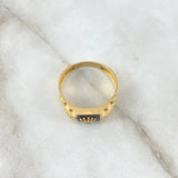 Crown Seal Ring RX 4.25gr / Size 10 1/2 / Black Resin White Zircons 18K Yellow Gold
