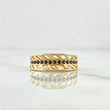 Spiga Ring 3.55gr / Size 7 1/4 / Black Zircons 18K Yellow Gold