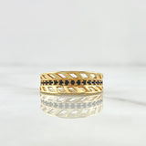 Spiga Ring 3.55gr / Size 7 1/4 / Black Zircons 18K Yellow Gold