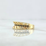 Spiga Ring 3.55gr / Size 7 1/4 / Black Zircons 18K Yellow Gold