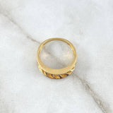 Spiga Ring 3.55gr / Size 7 1/4 / Black Zircons 18K Yellow Gold
