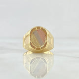 Anillo Sello Ovalo Con Marco 3.75 g / T9 3/4 Tres Oros 18K