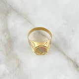 Anillo Sello Ovalo Con Marco 3.6 g / T11 Tres Oros 18K