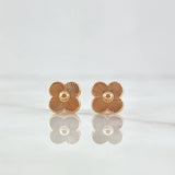 Topos Flor Rayada 0.95gr / 9mm Oro Rosa 18K