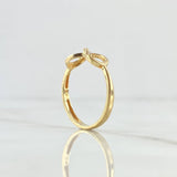 Partial Infinity Ring 2.05gr / Size 7 1/2 / White Zircons 18K Yellow Gold
