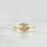 GC Ring 1.5gr / T8 / White Zircons 18K Yellow Gold *