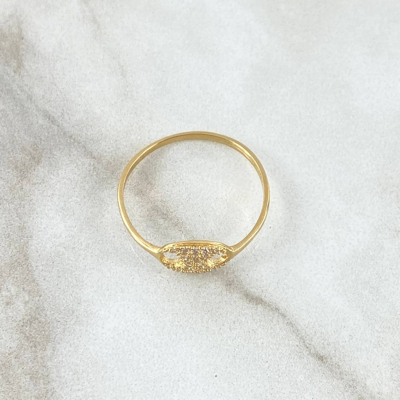 GC Ring 1.5gr / T8 / White Zircons 18K Yellow Gold *