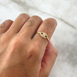 GC Ring 1.5gr / T8 / White Zircons 18K Yellow Gold *