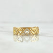 Interlaced Hearts Ring 2.7gr / Size 7 3/4 / White Zircons 18K Yellow Gold