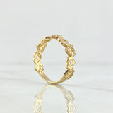 Interlaced Hearts Ring 2.7gr / Size 7 3/4 / White Zircons 18K Yellow Gold