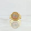 Rectangular Signet Ring With Frame 4.65gr / Size 7 3/4 / Textured Three 18K Golds