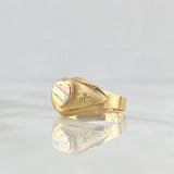 Anillo Sello Corazon 1.75gr / T6 1/4 / Tres Oros 18K *