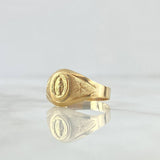 Miraculous Virgin Signet Ring 1.75gr / Size 7 / 18K Gold *