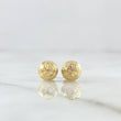 Stud Earrings Media Bead 0.85gr / 7mm Diamond Cut Linear Yellow Gold 18K