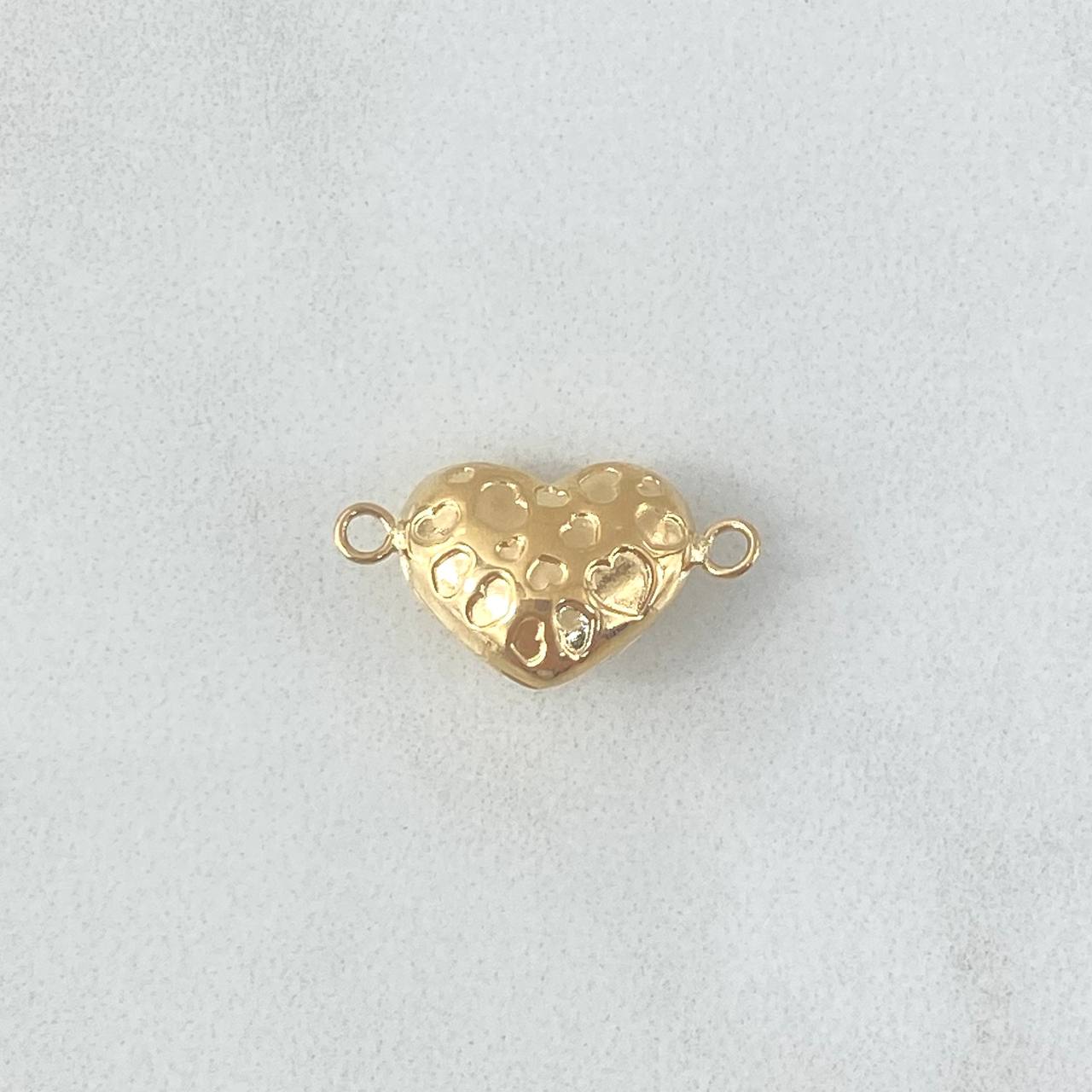 Charm Carved Heart 0.8gr / 1cm-1.8cm / Embossed Die-cut 18K Yellow Gold ©