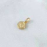 Pendant Letter N 0.4gr / 1.5cm / Textured Circle Yellow Gold