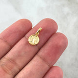 Pendant Letter N 0.4gr / 1.5cm / Textured Circle Yellow Gold