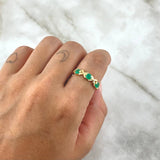 Triple Infinity Ring 2.4gr / T6 3/4 / Emeralds 78pts 18K Yellow Gold (Jewel) *
