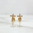 Topos Cruz Basteada 1.25gr / 1cm / Circones Lilas Broche Mariposa Oro Amarillo 18K