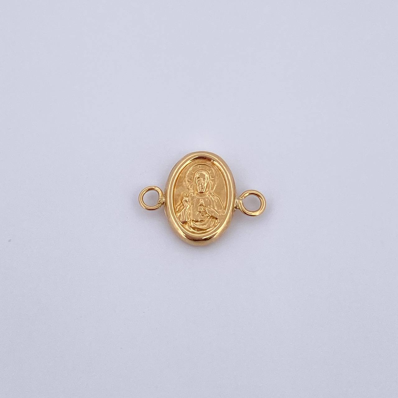 Herraje Sagrado Corazon 0.45gr / 1.4cm / Doble Faz Virgen Del Carmen Troquelado Oro Amarillo 18K &