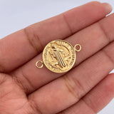 Herraje San Benito 1.3gr / 2.3cm / Troquelado Oro Amarillo 18K &