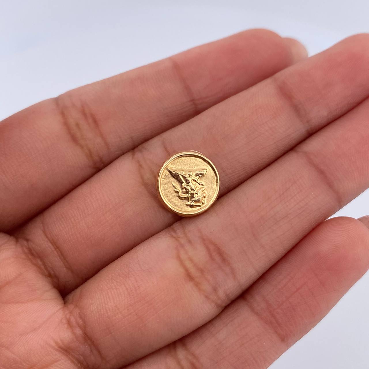 Charm San Miguel Arcangel 0.5gr / 1cm / Yellow Gold Drum 18K &