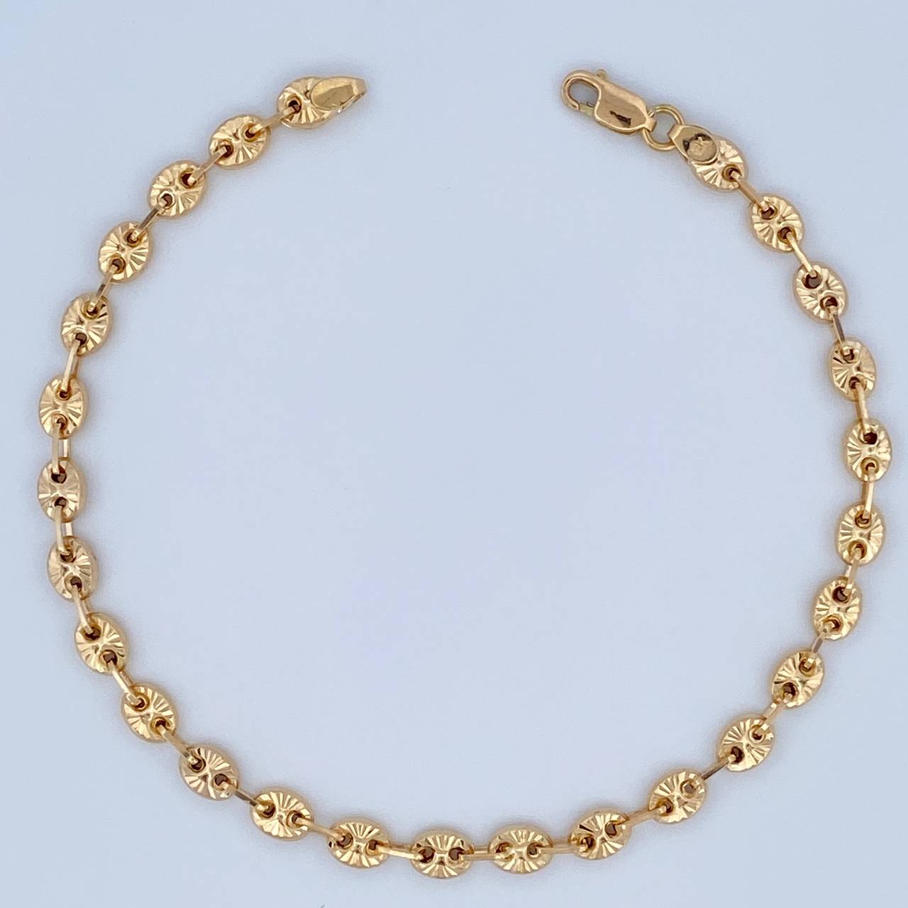 Bracelet GC 5gr / 21.7cm / 4.5mm Diamond Cut Yellow Gold 18K &