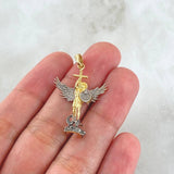 Pendant San Miguel Arcangel 2.9gr / 5cm / Two Yellow White Gold 18K ©